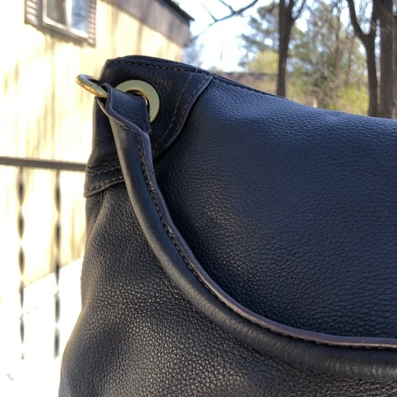 🚨B2G1 FOSSIL Black Leather Hobo Bag Purse - Picture 6 of 14